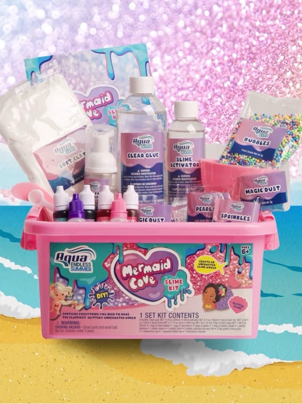 Aqua Mermaid Cove Slime Kit - Pink, Purple, Blue